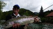 Phil and Rainbow trout, Slovenia fly fishing